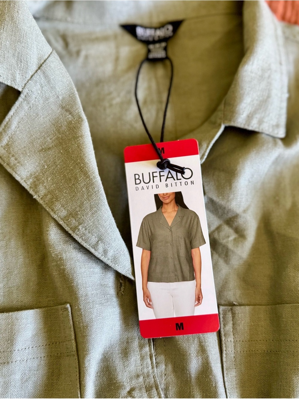 Buffalo David Bitton Olive Green Short-Sleeve Camp Collar Shirt